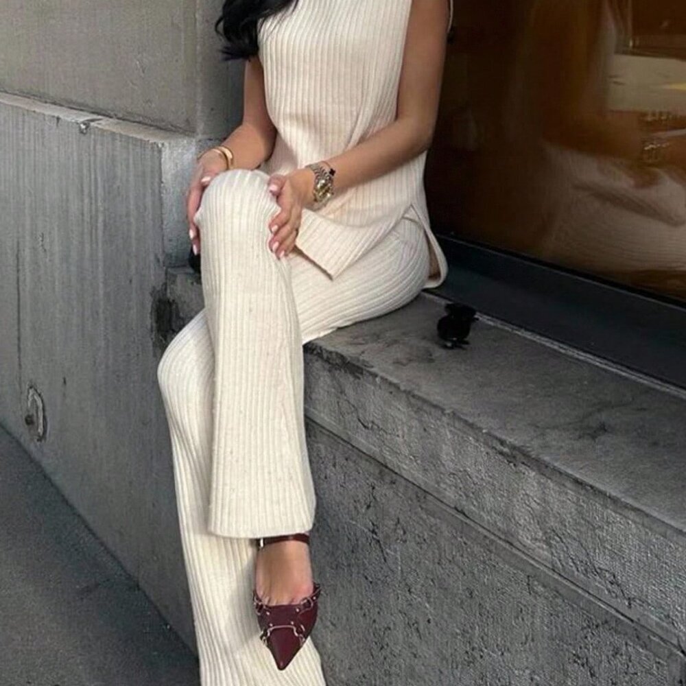 Apricot Casual Women's Turtleneck Knit Sweater Set